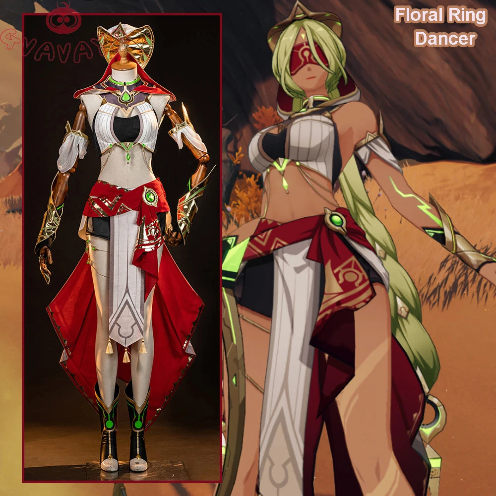 Gvavaya Game Cosplay Genshin Impact Eremite Floral Ring-Dancer Cosplay Costume Genshin Cosplay 1 Gvavaya Game Cosplay Genshin Impact Eremite Floral Ring-Dancer Cosplay Costume Genshin Cosplay