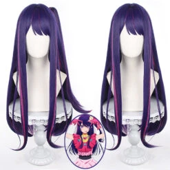 Gvavaya Anime Cosplay Oshi No Ko: Hoshino Ai Cosplay Wig Blue Purple 75cm Hair