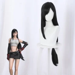 Gvavaya Game Cosplay Final Fantasy VII Tifa Cosplay Wig 90cm Long Black Hair -Gvavaya Deals Store 1 0ebae576 7597 434a ba08 2b51b3fd6498