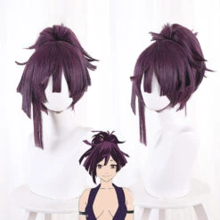 Gvavaya Anime Cosplay Hell's Paradise: Jigokuraku Yuzuriha Cosplay Wig Mixed Purple 35cm Hair