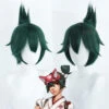 Gvavaya Game Cosplay Overwatch2 Kiriko Cosplay Wig 30cm Dark Green Hair