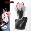 Gvavaya Game Cosplay Arknights W Cosplay Ambience Synesthesia & Rouge's Secret Rooms W Cosplay Wig 30cm Long Silver Gray Wig