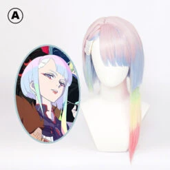 Gvavaya Cosplay Anime Cyberpunk Edgerunners Lucy Cosplay Wig Mixed Color 45cm Hair