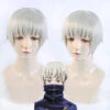 Gvavaya Cosplay Jujutsu Kaisen Toge Inumaki Cosplay Wig 30cm Gray Brown Hair