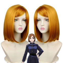 Gvavaya Cosplay Jujutsu Kaisen Nobara Kugisaki Cosplay Wig 35cm Brownish Yellow Hair