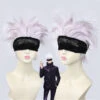 Gvavaya Cosplay Jujutsu Kaisen Satoru Gojo Cosplay Wig Silver Purple Gradient 32cm Short Hair