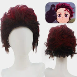 Gvavaya Cosplay Demon Slayer: Kimetsu No Yaiba Kamado Tanjiro Cosplay Wig Demon Slaying Corps 28cm Short Wig