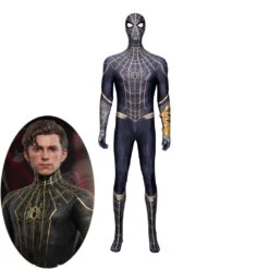Gvavaya Movie Cosplay Spider-Man: No Way Home Spider Man Black And Gold Suit Spider Man Jumpsuit Cosplay