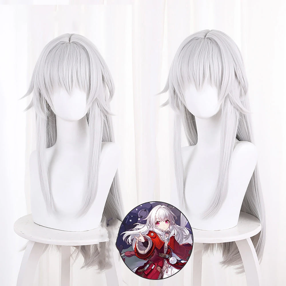 Gvavaya Game Cosplay Honkai Impact: Star Rail Clara Cosplay Wig 70cm Long Silvery White Wig 1 Gvavaya Game Cosplay Honkai Impact: Star Rail Clara Cosplay Wig 70cm Long Silvery White Wig