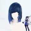 Gvavaya Game Cosplay Genshin Impact Yelan Cosplay Wig Black Gradient Purple 30cm Hair