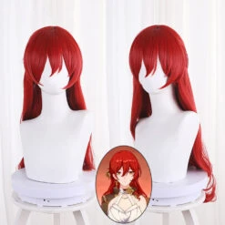 Gvavaya Game Cosplay Honkai Impact: Star Rail Himeko Cosplay Wig 80cm Long Red Wig