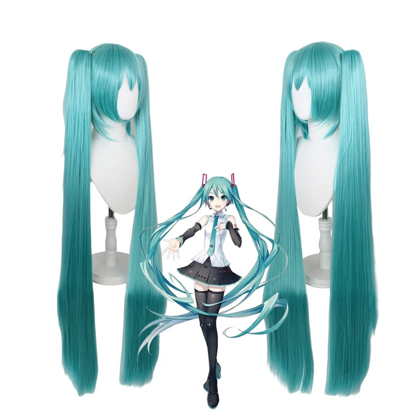 Gvavaya Game Cosplay Vocaloid Hatsune Miku Cosplay Wig Green 110cm Long Hair 1 Gvavaya Game Cosplay Vocaloid Hatsune Miku Cosplay Wig Green 110cm Long Hair