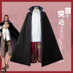 [Ready To Ship] Gvavaya Anime Cosplay ONE PIECE Shanks Cosplay Costume Shanks Cosplay Black Robe Suit