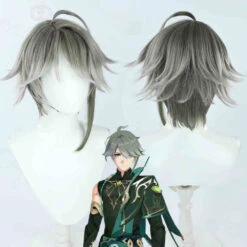 Gvavaya Game Cosplay Genshin Impact Sumeru Haitham Cosplay Wig Grey Gradient 30cm Hair