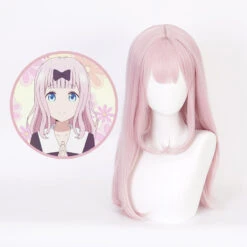 Gvavaya Anime Cosplay Kaguya-sama: Love Is War Chika Fujiwara Cosplay Wig Light Pink 60cm Hair