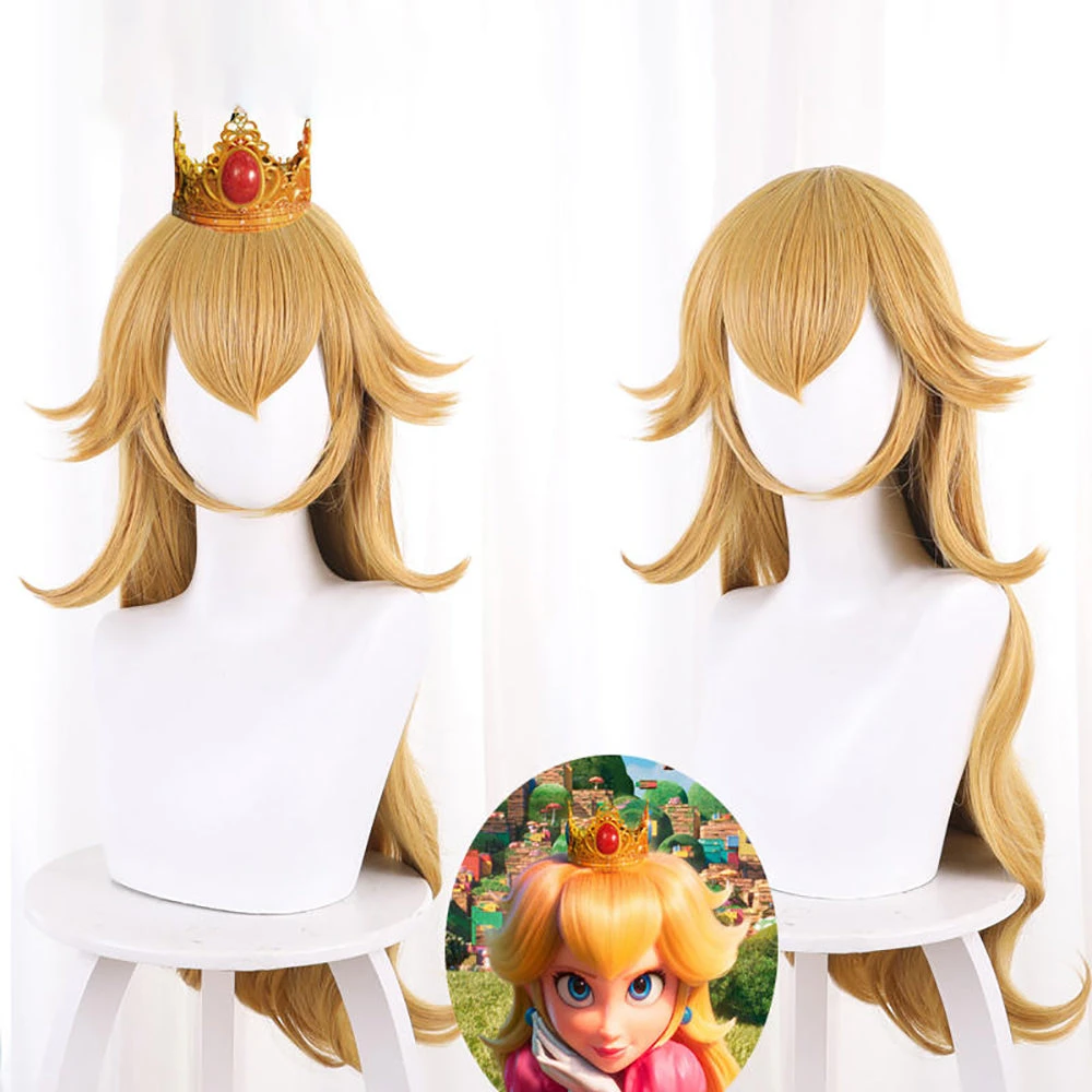 Gvavaya Game Film Cosplay Super Mario Bros Princess Peach Cosplay Wig 70cm Yellow Hair 1 Gvavaya Game Film Cosplay Super Mario Bros Princess Peach Cosplay Wig 70cm Yellow Hair