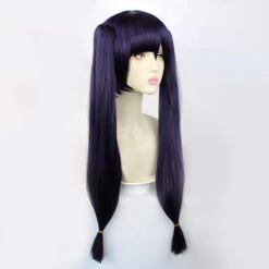 Gvavaya Game Cosplay Genshin Impact Mona Cosplay Wig Black Purple 70cm Hair -Gvavaya Deals Store 22780846411 1664902638
