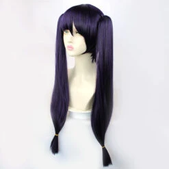 Gvavaya Game Cosplay Genshin Impact Mona Cosplay Wig Black Purple 70cm Hair -Gvavaya Deals Store 22874681506 1664902638