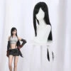 Gvavaya Game Cosplay Final Fantasy VII Tifa Cosplay Wig 90cm Long Black Hair