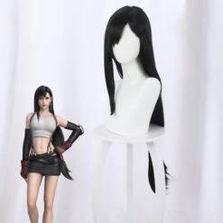 Gvavaya Game Cosplay Final Fantasy VII Tifa Cosplay Wig 90cm Long Black Hair