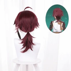 Gvavaya Game Cosplay Genshin Impact Shikanoin Heizou Cosplay Wig Red Wine 45cm Hair -Gvavaya Deals Store 5 4c232181 be06 4512 b97b 6ecebc10df97