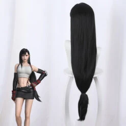 Gvavaya Game Cosplay Final Fantasy VII Tifa Cosplay Wig 90cm Long Black Hair -Gvavaya Deals Store 5 7cbcfe61 7834 459b 9e1b 49e9f2f8ce2b