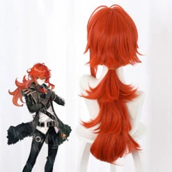 Gvavaya Game Cosplay Genshin Impact Diluc Cosplay Wig Orange Red 60cm Hair -Gvavaya Deals Store 5 c32a8dcc b835 4438 a402 b076dfbb78f2