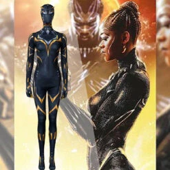 Gvavaya Live-action Derivative Cosplay Black Panther Princess Wakanda Shuri Cosplay Costume Shuri Cosplay Jumpsuit（Type C）