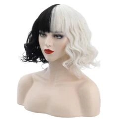 Gvavaya Cosplay Cruella De Vil Short Curly Hair Props Halloween Party Cosplay Wig Cruella Wig -Gvavaya Deals Store 999A0026