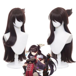 Gvavaya Game Cosplay Genshin Impact Beidou Cosplay Wig Dark Brown 80cm Hair