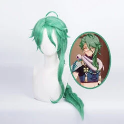Gvavaya Game Cosplay Genshin Impact Baizhu Cosplay Wig 110cm Green Hair