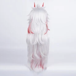 Gvavaya Game Cosplay Genshin Impact Atataki Itto Cosplay Wig Silver Mix Red 80cm Hair -Gvavaya Deals Store DSC02407