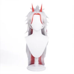 Gvavaya Game Cosplay Genshin Impact Atataki Itto Cosplay Wig Silver Mix Red 80cm Hair -Gvavaya Deals Store DSC02409
