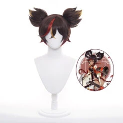 Gvavaya Game Cosplay Genshin Impact Xinyan Cosplay Wig Brown Mixed 30cm Hair