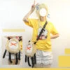 Gvavaya Cosplay Genshin Impact Paimon Fan Fiction Short Sleeve T-Shirt Hilichurl Bag
