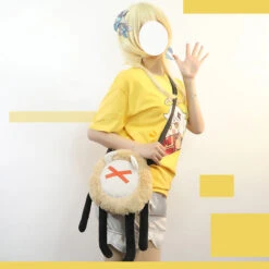 Gvavaya Cosplay Genshin Impact Paimon Fan Fiction Short Sleeve T-Shirt Hilichurl Bag -Gvavaya Deals Store Hilichurl bag3