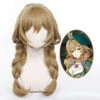 Gvavaya Game Cosplay Genshin Impact Lisa New Skin A Sobriquet Under Shade Cosplay Wig 60cm Blonde Hair