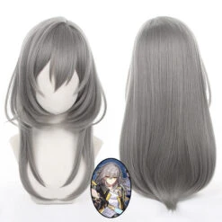 Gvavaya Game Cosplay Honkai Impact: Star Rail Trailblazer-Stelle Cosplay Wig 55cm Long Dark Grey Wig