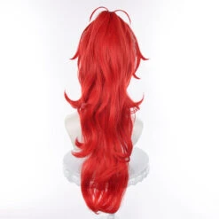 Gvavaya Game Cosplay Genshin Impact Diluc Red Dead Of Night Skin Cosplay Wig Red 70cm Long Hair -Gvavaya Deals Store IMG 7991
