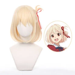 Gvavaya Anime Cosplay Lycoris Recoil Chisato Nishikigi Cosplay Wig 33cm Blond Hair