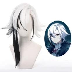 Gvavaya Game Cosplay Genshin Impact Fatui Harbinger Arlecchino Cosplay Wig Mixed Color 52cm Hair