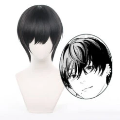 Gvavaya Anime Cosplay Chainsaw Man Yoshida Hirofumi Cosplay Wig 32cm Black Hair