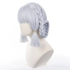 Gvavaya Game Cosplay Genshin Impact Kamisato Ayaka Springbloom Missive Cosplay Wig 30cm Silver Grey Hair -Gvavaya Deals Store IMG 9924