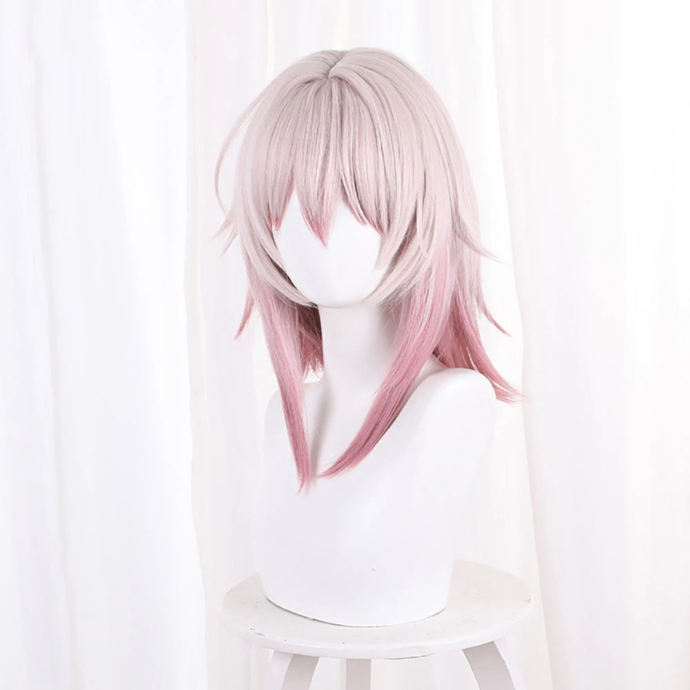Gvavaya Game Cosplay Honkai Impact: Star Rail March7th Cosplay Wig 38cm Long Pink Gradient Wig 2 Gvavaya Game Cosplay Honkai Impact: Star Rail March7th Cosplay Wig 38cm Long Pink Gradient Wig - Image 2