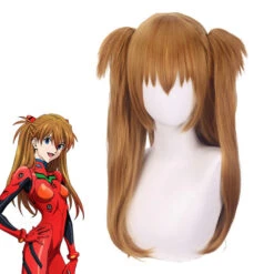 Gvavaya Anime Cosplay EVA Asuka Langley Soryu Cosplay Wig Dark Orange 70cm Hair