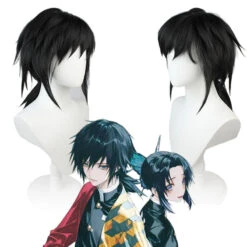 Gvavaya Cosplay Demon Slayer: Kimetsu No Yaiba Tomioka Giyuu Cosplay Wig Demon Slaying Corps 50cm Short Hair