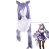 Gvavaya Game Cosplay Genshin Impact Keqing Cosplay Wig Smoky Purple 80cm Hair