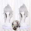 Gvavaya Game Cosplay Honkai Impact: Star Rail JingYuan Cosplay Wig 50cm Long Silver White Wig