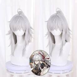 Gvavaya Game Cosplay Honkai Impact: Star Rail JingYuan Cosplay Wig 50cm Long Silver White Wig
