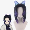 Gvavaya Cosplay Demon Slayer: Kimetsu No Yaiba Kochou Shinobu Cosplay Wig With Heardress Demon Slaying Corps